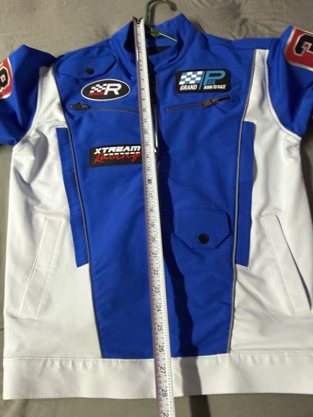 Blue & White Men's Racing Jacket - Picture 3 of 9